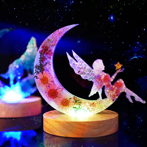 LET'S RESIN Resin Molds, Crescents Moon Molds, Epoxy Molds, Silicone Molds for Epoxy Resin, Wolf with Moon, Cat with Moon, Unicorn with Moon LET'S RESIN