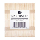 Makerstep 200 Natural Wood Craft, Popsicle Sticks for Crafts 4.5 Inch, Waxing Spatulas, Epoxy Resin Stirring, Ice Cream Candy Making and Garden Makerstep