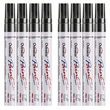 Paint Pens Paint Markers - Black Permanent Markers 8 Pack, Oil Based Waterproof Quick Dry Medium Tip Marker Pen for Metal, Wood, Fabric, Plastic, Overseas
