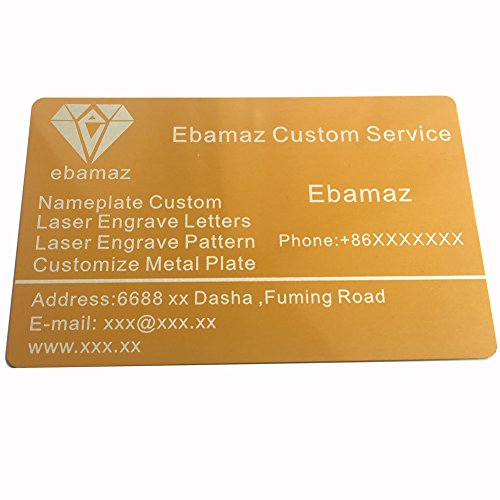 Ebamaz 100PCS Aluminum Alloy Metal Card Plate 3.4 X2.13X0.008 inch for Laser Engrave or UV Print (Black, Blank,Thin) ebamaz