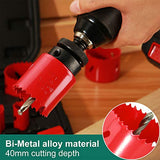 Bi-Metal Hole Saw Kit, HYCHIKA 17 Pcs High Speed Steel 3/4" to 2-1/2" Hole Saw Set in Case with Mandrels, Hole Saw Bit, Hole Saw for Thin Metal, Hard HYCHIKA BETTER TOOLS FOR BETTER LIFE