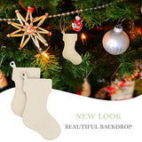 FOMIYES 50pcs Stockings Wooden Chips, Unfinished Christmas Wood Hanging Ornaments, Craft Christmas Tree Stockings Hanging Pieces, Wooden Stockings FOMIYES