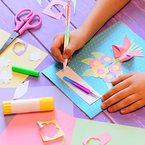 8 Pieces Pin Pen Weeding Tool Vinyl Weeding Tool with Rainbow Retractable Air Release Pen and Refill Vinyl Squeegee Vinyl Tweezers Weeders for Chumia