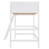 Stylish White Twin Loft Bed Frame with Angled Ladder by Harper & Bright Designs Harper & Bright Designs