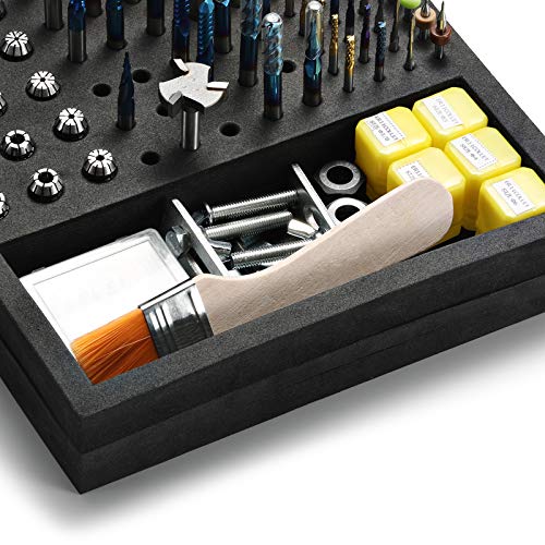 Genmitsu EVA CNC Milling Bit Storage Tray with 85 Holes, 200mm x 200mm x 43mm Genmitsu