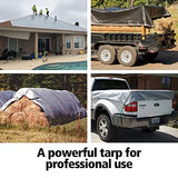 12x20 Ultra Heavy Duty Tarp, Extra Thick 16 Mil, UV Resistant, Grommets Every 18 Inches - Waterproof Plastic Poly Tarpaulin - (Reversible, Silver and KING-A-MA-JIGS