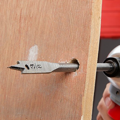 WORKPRO 13-Piece Spade Drill Bit Set in SAE, Paddle Flat Bits for Woodworking, Nylon Storage Pouch Included WORKPRO