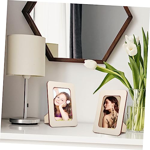 MAGICLULU 6Pcs 6 DIY art frame wooden clay decorate bulk stand wood DIY photo frame wooden picture frame postcard picture frame crafts unfinished MAGICLULU