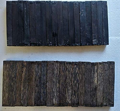 36 Pack, Ebony & Black Palm Pen Blanks Wood Turning 3/4" X 3/4" X 4 & 5" Suitable Wood Pieces for Wood Crafts and Projects