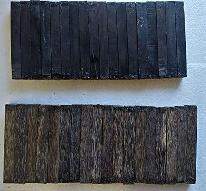 36 Pack, Ebony & Black Palm Pen Blanks Wood Turning 3/4" X 3/4" X 4 & 5" Suitable Wood Pieces for Wood Crafts and Projects