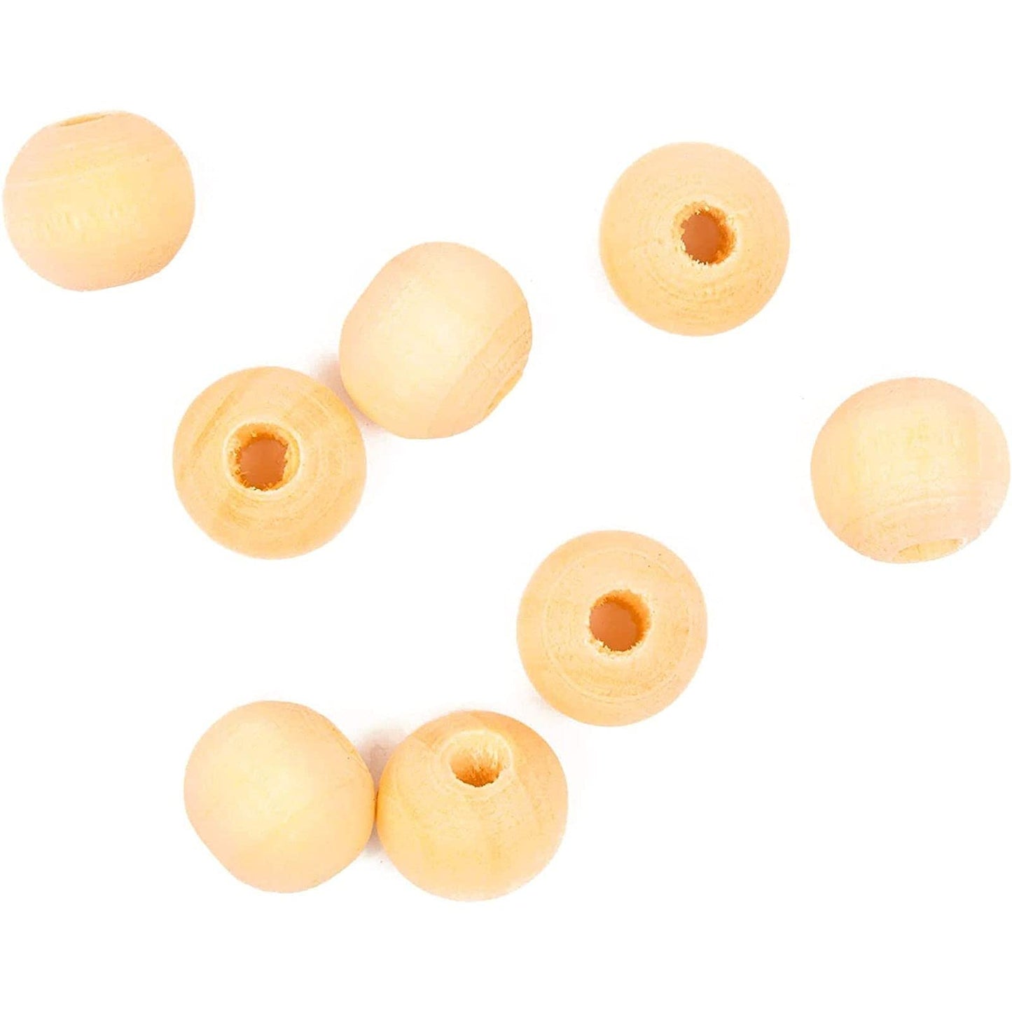 Juvale Birch Wood Beads for Jewelry Making (0.39 in, Natural Color, Pack of 300)