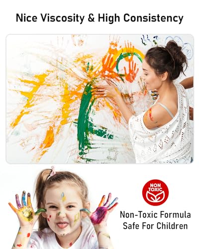 Smallbudi 25 Colors Large Acrylic Paint Set (16.9 oz, 250 ml) Art Painting Bulk Supplies Non Toxic for Kid & Adult, Drawing on Multi Surface Canvas Smallbudi