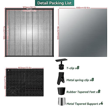 SCULPFUN Honeycomb Laser Bed Honeycomb Working Table 850mmx850mm(33.5x33.5inches), Laser Cutting Bed for CO2 or Diode Laser Engraver and Cutting - WoodArtSupply