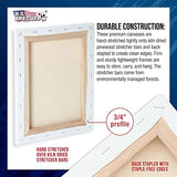 U.S. Art Supply 24 x 36 inch Stretched Canvas 12-Ounce Triple Primed, 3-Pack - Professional Artist Quality White Blank 3/4" Profile, 100% Cotton, U.S. Art Supply
