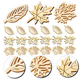 DECHOUS 40pcs Wood Decor Woodsy Decor Unfinished Wood Crafts Crafting Ornament Wood Ornaments for Crafts Maple Leaf Wood Decorations Wood Chips Patch DECHOUS