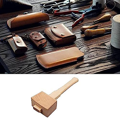 AOTISBAO Wooden Mallet Hammer with Handle Wooden Woodworking Mallet Carpenters Mallet for DIY Carpentry Making Tool