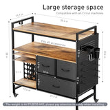 PUNLUXU Organizers and Storage Compatible with Cricut Machines - Vinyl Roll Holder, DIY Pegboard with Accessories Organizer, Rolling Craft Table with PUNLUXU