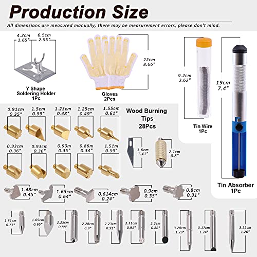 Wokape 172Pcs Wood Burning Kit, Professional Adjustable Temperature Pyrography Wood-Burning Pen with Soldering Iron Tips, Woodburning Tool - WoodArtSupply