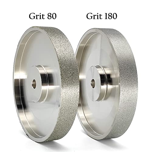 CAQUXIL CBN Grinding Wheel 6" Dia x 1" Wide, 1/2 inch Arbor, Sharpen High Speed Steel Cutting Tools, Diamond Grinding Wheel Grit #80 - WoodArtSupply