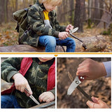 ZLemma Kids Pocket Knife with Sheath Set - Stainless Steel Children’s Folding Pocket Knife with Safety Rounded Tip ZLemma