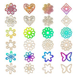 Elecrelive 48pcs Laser Cut Wood Shapes Large Unfinished Wood Flower Cutouts Hollow Wooden Pieces for Painting Crafts Hainging Ornament Home Wedding EEE ELECRELIVE