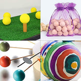 Jdesun 100 Pieces Unfinished Wooden Balls, Mini Round Craft Balls for DIY Projects, Kids Arts and Craft Supplies, 0.7 Inches Diameter. Jdesun