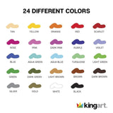 KINGART 580-24 GEL STICK Set, Artist Pigment Crayons, 24 Unique Colors, Water Soluble, Creamy, and Odorless, Use on Paper, Wood, Canvas and more KINGART