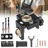 3 in 1 Dowel Jig Drill Kit,Hizmivos Woodworking Dowel Drilling Guide Set with 8/10/15mm Hole Dowel Pins,Adjustable Pocket Hole Jig Kit with Hizmivos