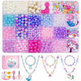 DUDUCOFU 900Pcs Mermaid Bracelet Making Kit for Girls Kids Charm DIY Beads for Jewelry Making, Friendship Bracelet Kit with Unicorn Ocean Pearl Shell DUDUCOFU