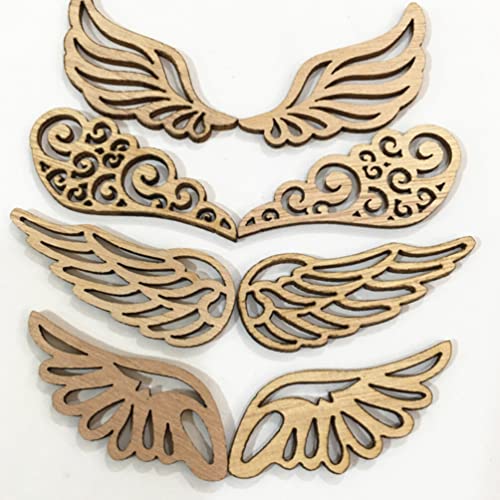 NOLITOY 80pcs Unfinished Wooden Angel Wings for Crafts Small Angel Wings for Crafts Angel Wings Wood Cutouts Craft Wings Christmas Party Supplies NOLITOY