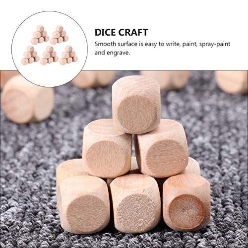 Wooden Dice 100pcs Wooden Cubes Unfinished Wooden Dice Wooden Six- sided Blank Dices Six Sides Blank Square Blocks Small Wooden Blocks DIY Craft Milisten