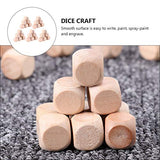 Wooden Dice 100pcs Wooden Cubes Unfinished Wooden Dice Wooden Six- sided Blank Dices Six Sides Blank Square Blocks Small Wooden Blocks DIY Craft Milisten