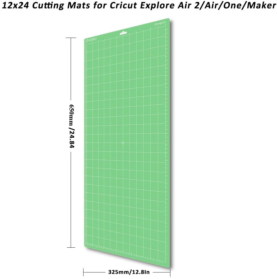 EVISWIY 4PCS 12x24 Mats for Cricut Maker 3/Maker Explore Air 2/Air/One with 5 PCS Blades StandardGrip/LightGrip/StrongGrip/FrabricGrip Multiple Green - WoodArtSupply