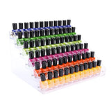 FFowcye Nail Polish Organizer, 6 Layers Acrylic Nail Polish Holder Rack Sunglasses Storage Essential Oils Display Shelf Stand Holds Up to 72 Bottles FFowcye