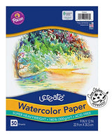 UCreate Watercolor Paper, Bulk, 140 Lb., White, 9" x 12", 50 Sheets UCREATE