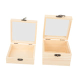 Unomor 2pcs Boxes Wooden Storage Box Small Wooden Boxes Car Interior Wood Boxes for Crafts Wood Crates Unfinished Wood Treasure Wood Unpainted Unomor