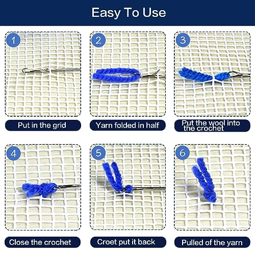 LAPATAIN Latch Hook Kits DIY Crochet Yarn Kits,Unicorn Carpet Embroidery Hook Rug Kit Needlework Sets Cushion for Kids or Adults Home Decor 20x15inch LAPATAIN