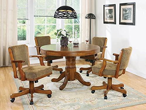 Coaster Home Furnishings Turk 3-in-1 Round Pedestal Game Table Tobacco Coaster Home Furnishings