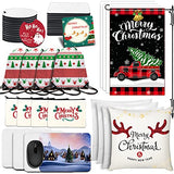 44Pcs Sublimation Blanks Products, DIY Sublimation Blanks Bulk with Car Coaster, Mouse Pad, Pillow Covers, Garden Flag, Makeup Bag, Drawstring Bag NEOACT