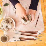 Fashion Road 6Pcs Clay Sculpting Tools, Clay Tools Pottery Tools Wooden Handle Double-Sided Set for Pottery Ceramics Sculpting FASHIONROAD