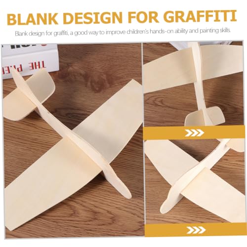 Vaguelly 15pcs Blank Wood Aircraft Toys DIY Wooden Plane Wooden Airplane Puzzle DIY Blank Wooden Airplane Unfinished Wood Airplanes Unpainted Wood Vaguelly