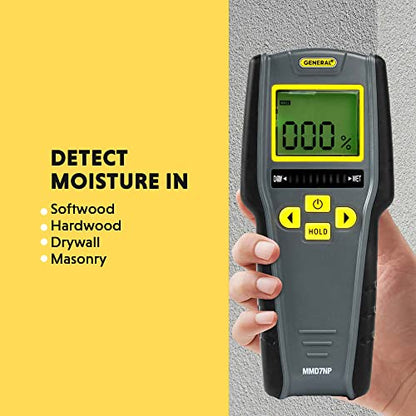 General Tools Digital Moisture Meter MMD7NP - Humidity Sensor- Pinless and Non-Invasive - WoodArtSupply