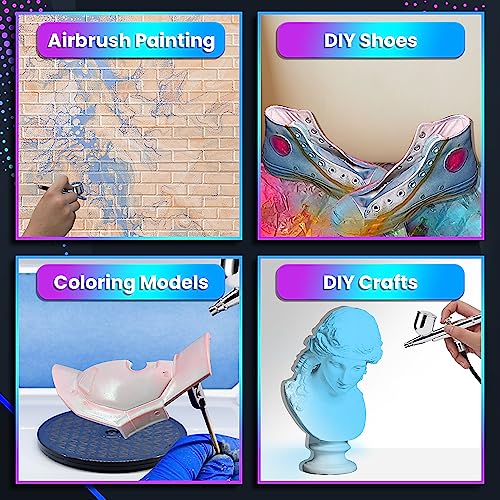 OPHIR 110V Pro Airbrush Kit Air Brush Compressor with Tank 0.2mm 0.3mm 0.8mm Airbrushes & Cleaning Kit for Model Hobby Painting Body Tattoo Airbrush OPHIR