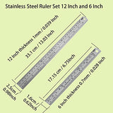 YouOKLight Metal Ruler Set,6 inch Ruler and 12 inch Ruler. Ruler Inches and Centimeters,Metric Ruler 12 Inches,Metal Ruler 12 inch,Drawing YouOKLight