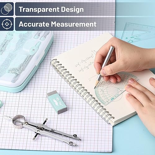 Mr. Pen- Geometry Set, 13 pcs, Compass for Geometry Compass, Geometry Kit Set with Shatterproof Storage Box, Math Compass, Geometry Set for School, Mr. Pen