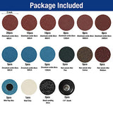 WORKPRO 101-pieces Sanding Discs Set, 2 inch Discs with 1/4 inch Holder, Surface Conditioning Disc for Die Grinder Surface Prep Strip Grind Polish WORKPRO