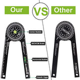 Miter Saw Protractor,Aluminum Protractor Angle Finder with Level Gauge High Precision Laser Inside & Outside Miter Angle Finder for Angle Finder Miotorio