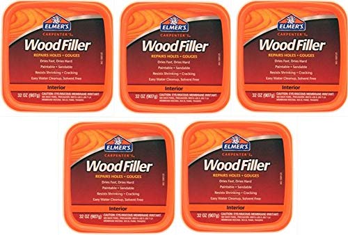 Elmer's E842L Carpenter's Interior Wood Filler; 32 Ounce; Ideal for Repairing Holes, Dents, Scratches, Gouges and Defects On Any Wood, Wallboard, - WoodArtSupply