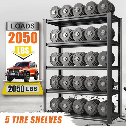 Raybee Garage Shelving Heavy Duty Storage Shelves Load 2050LBS Adjustable Heavy Duty Shelving Unit Industrial Metal Shelves for Storage Rack，Basement Raybee