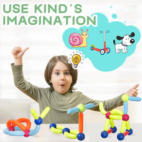 Boys Girls Toys Age 4-5,Little Boy Magnetic Blocks Sticks Tiles Construction Building, Learning Education Stem Preschool Toddler Kids Toys for 3+ BigShu